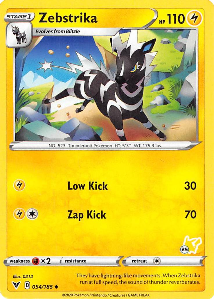 Zebstrika (054/185) (Pikachu Stamp #25) [Battle Academy 2022] | Mindsight Gaming