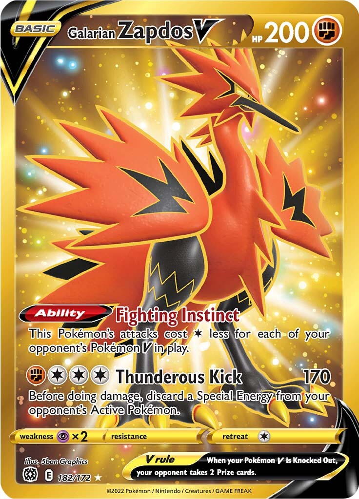 Galarian Zapdos V (182/172) [Sword & Shield: Brilliant Stars] | Mindsight Gaming