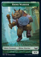 Cat // Rhino Warrior Double-sided Token [Streets of New Capenna Tokens] | Mindsight Gaming