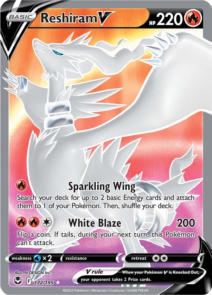 Reshiram V (172/195) [Sword & Shield: Silver Tempest] | Mindsight Gaming