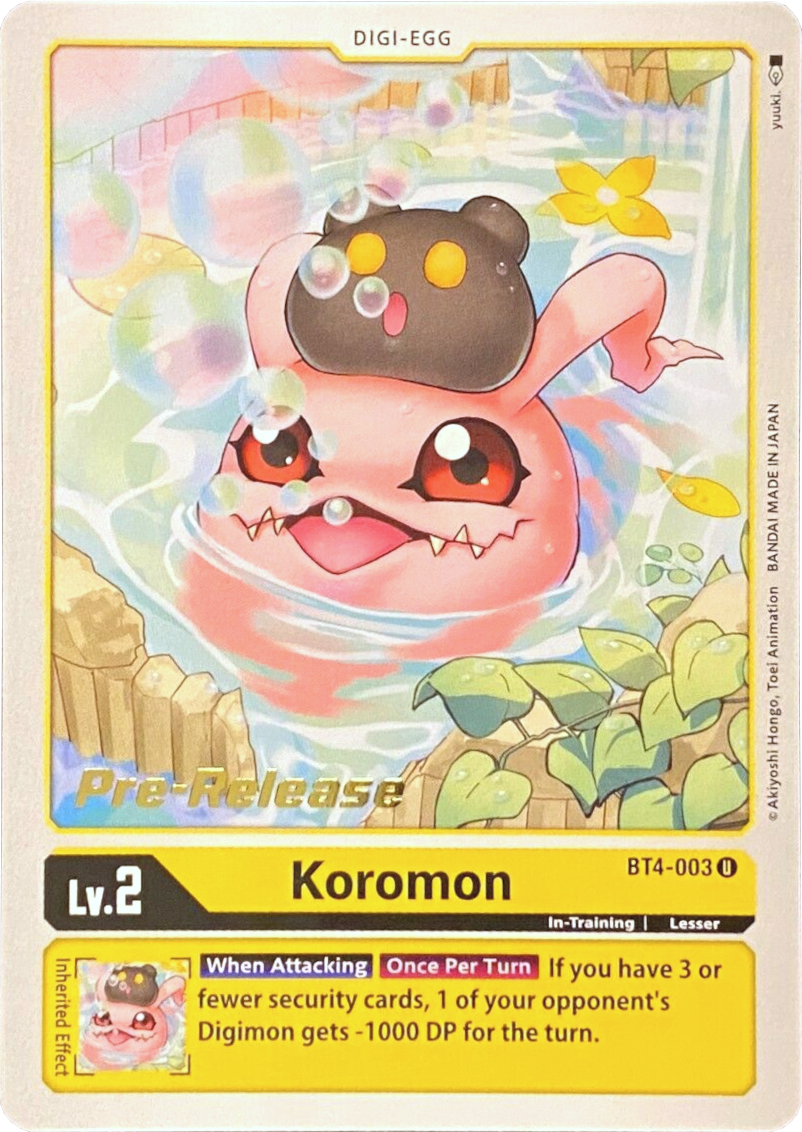 Koromon [BT4-003] [Great Legend Pre-Release Promos] | Mindsight Gaming