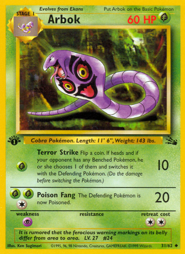 Arbok (31/62) [Fossil 1st Edition] | Mindsight Gaming