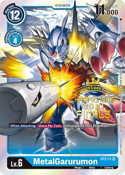 MetalGarurumon [ST2-11] (2021 Championship Finals Event Pack Alt-Art Gold Stamp Set) [Starter Deck: Cocytus Blue Promos] | Mindsight Gaming