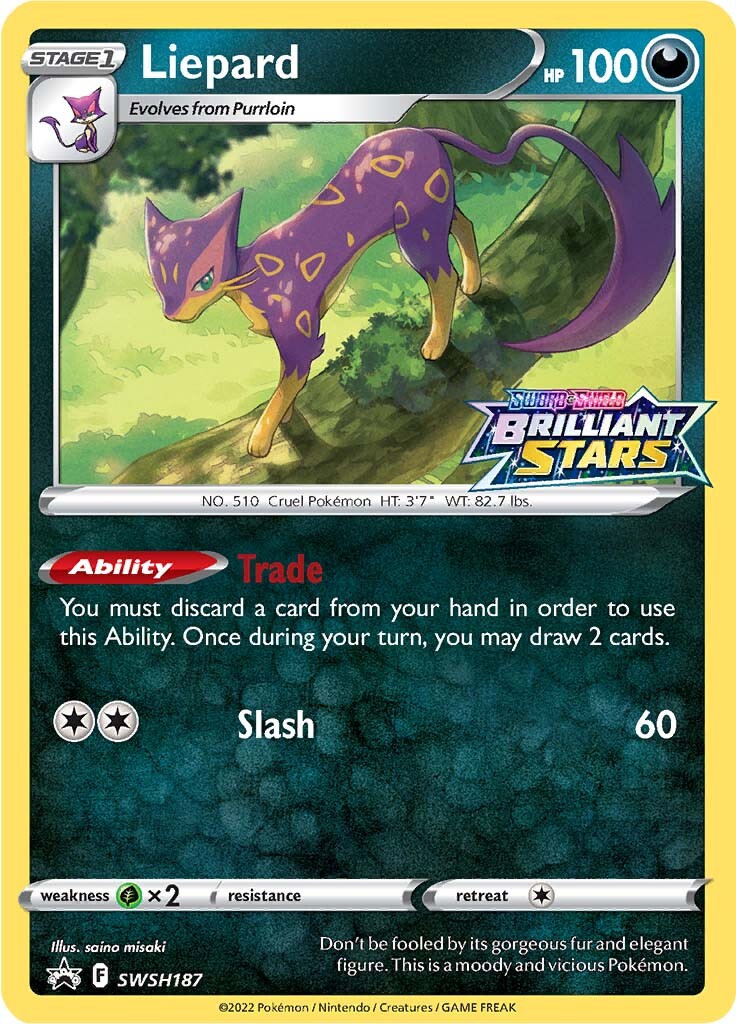 Liepard (SWSH187) (Prerelease Promo) [Sword & Shield: Black Star Promos] | Mindsight Gaming