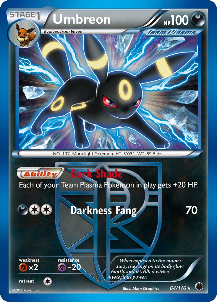 Umbreon (64/116) (Moltres Legendary Battle Deck) (Theme Deck Exclusive) [Black & White: Plasma Freeze] | Mindsight Gaming