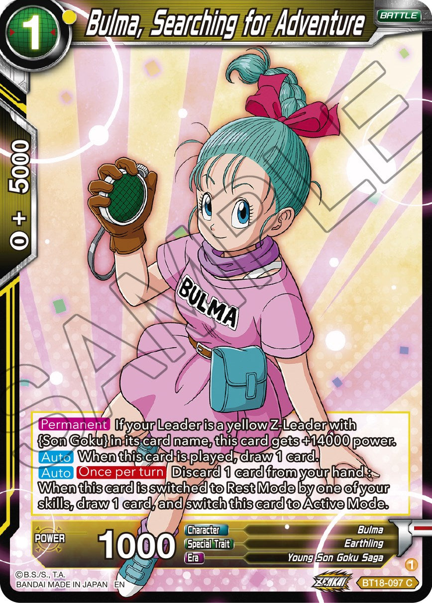 Bulma, Searching for Adventure (BT18-097) [Dawn of the Z-Legends] | Mindsight Gaming