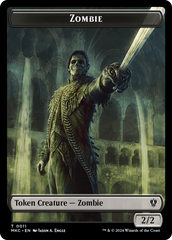 Salamander Warrior // Zombie Double-Sided Token [Murders at Karlov Manor Commander Tokens] | Mindsight Gaming