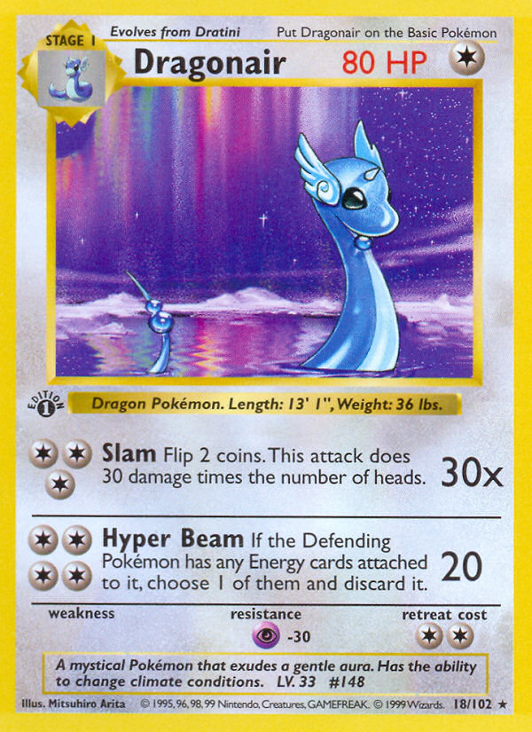 Dragonair (18/102) (Shadowless) [Base Set 1st Edition] | Mindsight Gaming