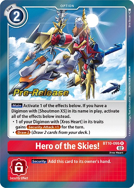 Hero of the Skies! [BT10-095] [Xros Encounter Pre-Release Cards] | Mindsight Gaming