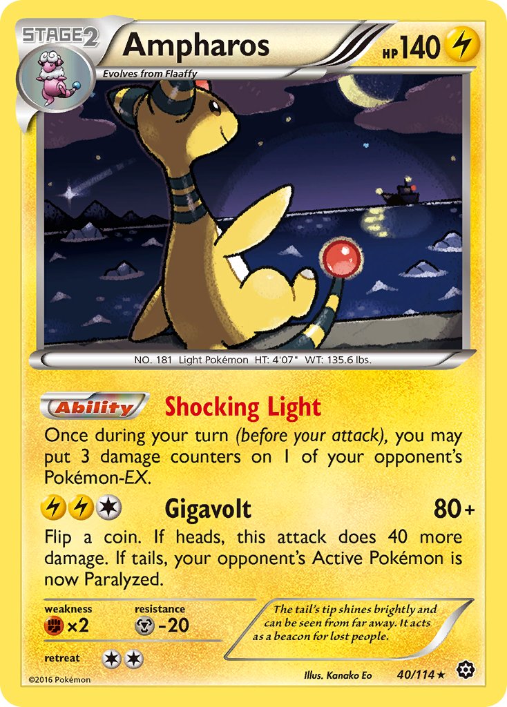 Ampharos (40/114) (Theme Deck Exclusive) [XY: Steam Siege] | Mindsight Gaming