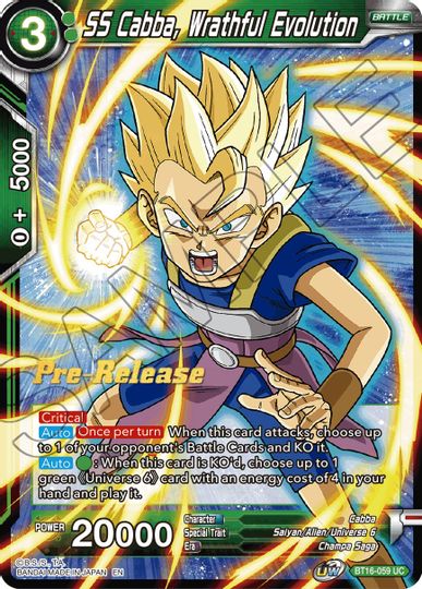 SS Cabba, Wrathful Evolution (BT16-059) [Realm of the Gods Prerelease Promos] | Mindsight Gaming