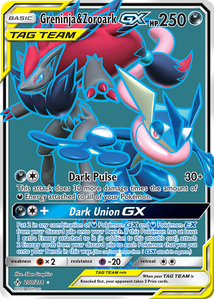 Greninja & Zoroark GX (200/214) [Sun & Moon: Unbroken Bonds] | Mindsight Gaming