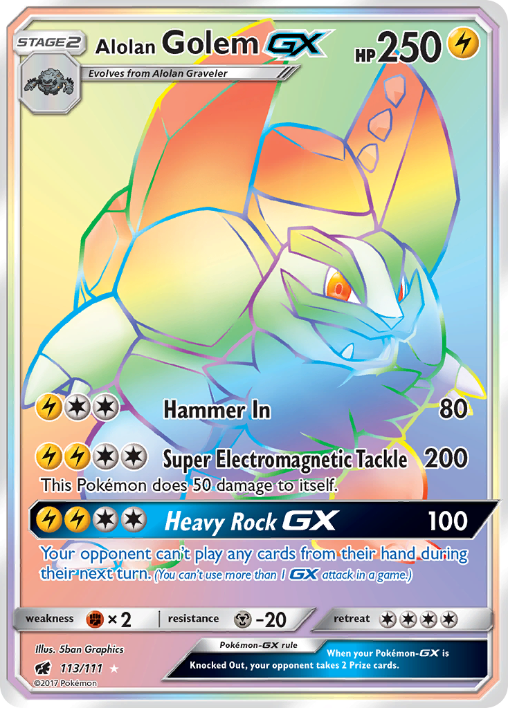 Alolan Golem GX (113/111) [Sun & Moon: Crimson Invasion] | Mindsight Gaming