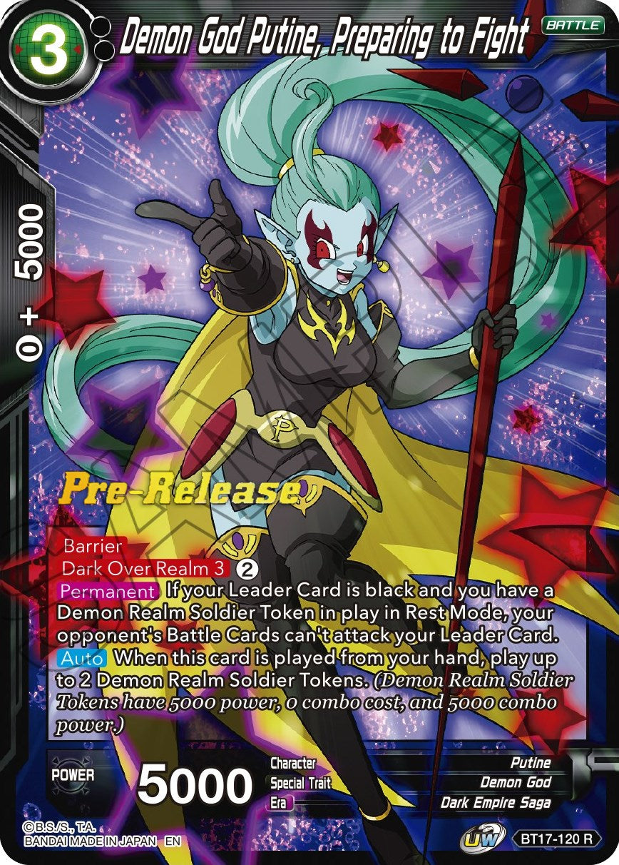 Demon God Putine, Preparing to Fight (BT17-120) [Ultimate Squad Prerelease Promos] | Mindsight Gaming