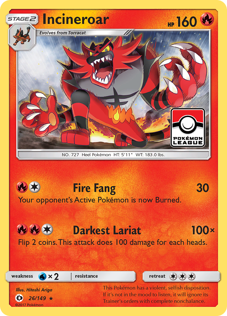 Incineroar (26/149) [Sun & Moon: Base Set] | Mindsight Gaming