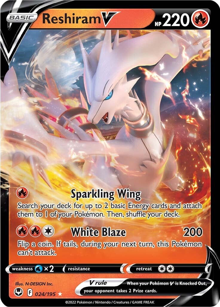 Reshiram V (024/195) [Sword & Shield: Silver Tempest] | Mindsight Gaming