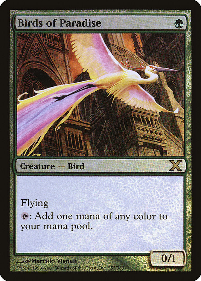 Birds of Paradise (Premium Foil) [Tenth Edition] | Mindsight Gaming