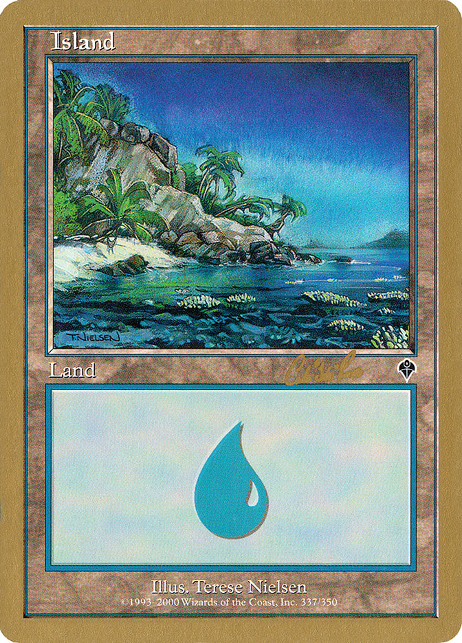 Island (cr337) (Carlos Romao) [World Championship Decks 2002] | Mindsight Gaming