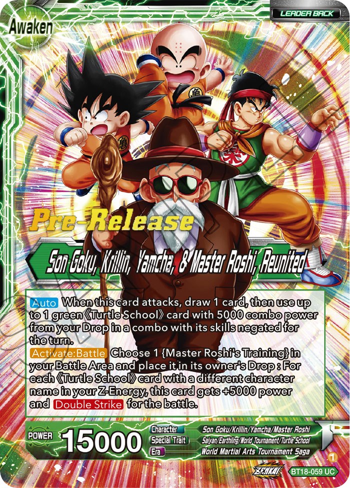 Master Roshi // Son Goku, Krillin, Yamcha, & Master Roshi, Reunited (BT18-059) [Dawn of the Z-Legends Prerelease Promos] | Mindsight Gaming