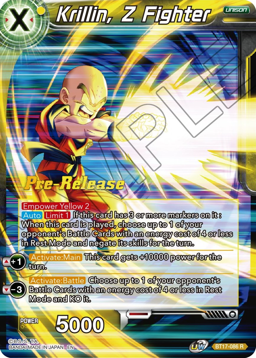 Krillin, Z Fighter (BT17-086) [Ultimate Squad Prerelease Promos] | Mindsight Gaming