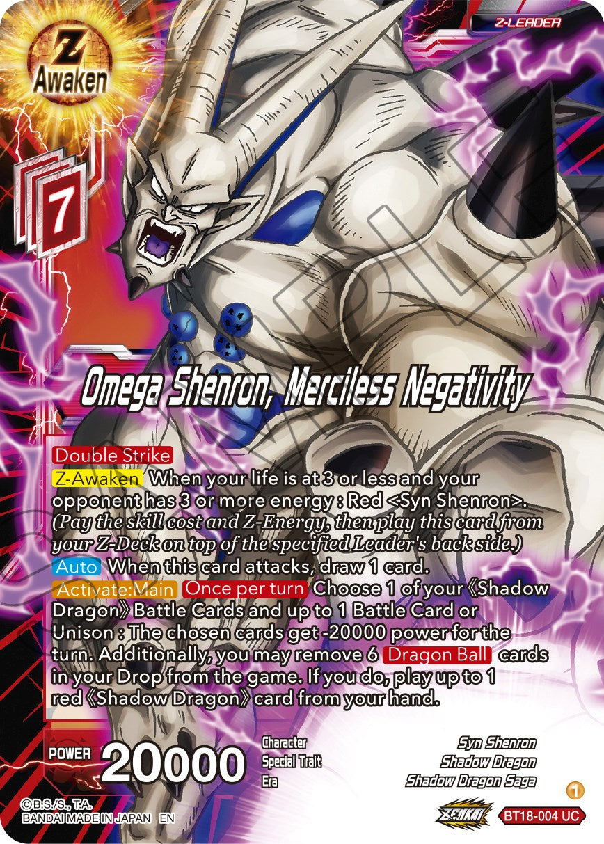 Omega Shenron, Merciless Negativity (BT18-004) [Dawn of the Z-Legends] | Mindsight Gaming