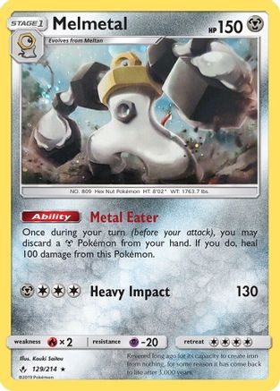 Melmetal (129/214) (Cosmos Holo) [Sun & Moon: Unbroken Bonds] | Mindsight Gaming