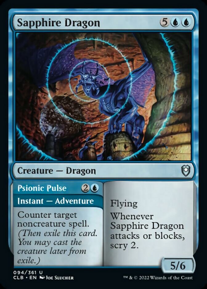 Sapphire Dragon // Psionic Pulse [Commander Legends: Battle for Baldur's Gate] | Mindsight Gaming