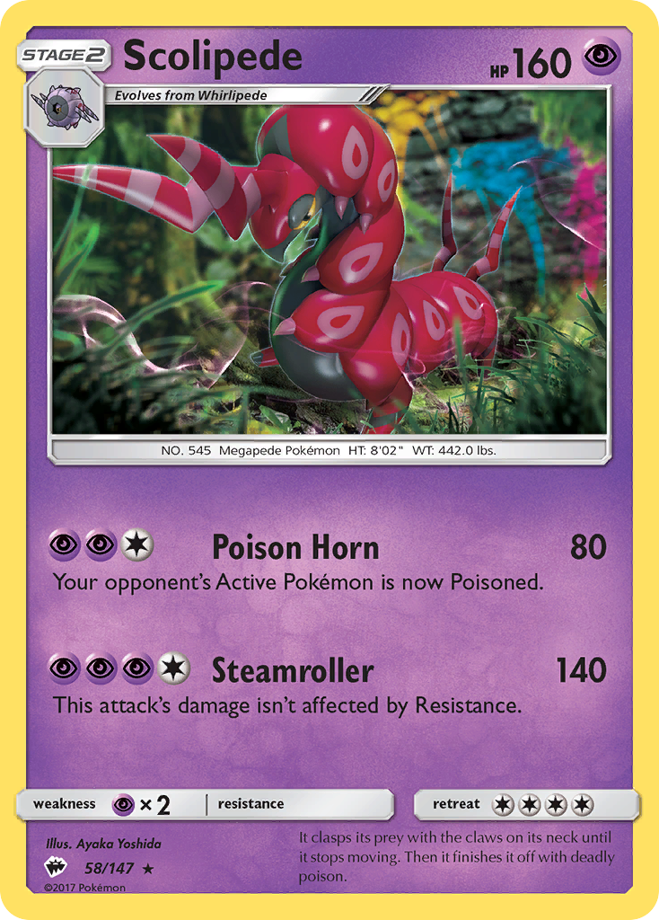 Scolipede (58/147) [Sun & Moon: Burning Shadows] | Mindsight Gaming