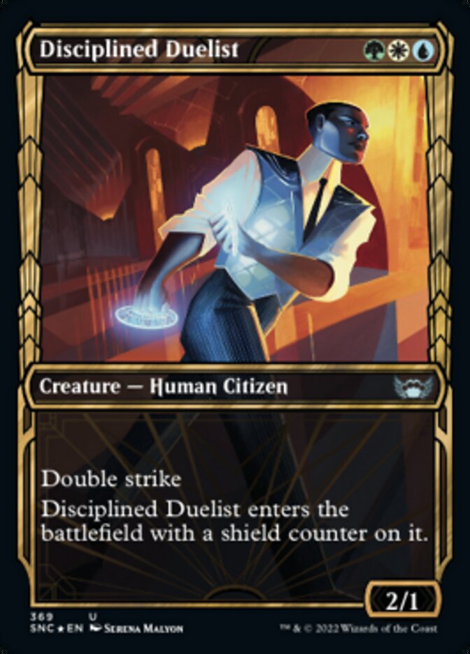 Disciplined Duelist (Showcase Golden Age Gilded Foil) [Streets of New Capenna] | Mindsight Gaming