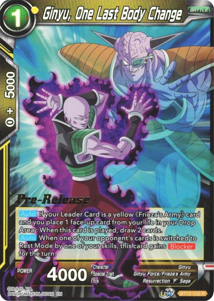 Ginyu, One Last Body Change (BT12-105) [Vicious Rejuvenation Prerelease Promos] | Mindsight Gaming