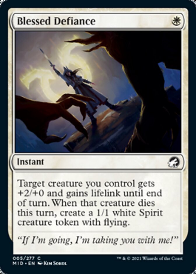 Blessed Defiance [Innistrad: Midnight Hunt] | Mindsight Gaming