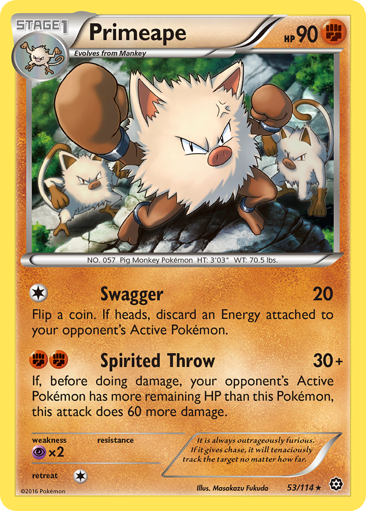 Primeape (53/114) [XY: Steam Siege] | Mindsight Gaming