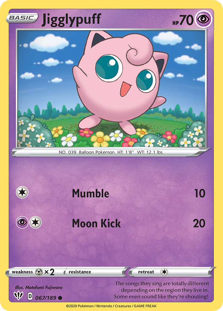 Jigglypuff (067/189) [Sword & Shield: Darkness Ablaze] | Mindsight Gaming