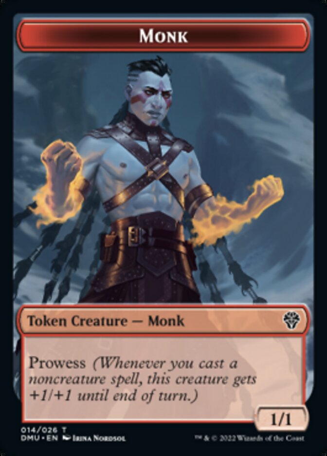 Monk Token [Dominaria United Tokens] | Mindsight Gaming