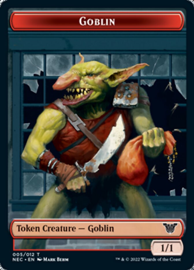 Smoke Blessing // Goblin Double-sided Token [Kamigawa: Neon Dynasty Commander Tokens] | Mindsight Gaming