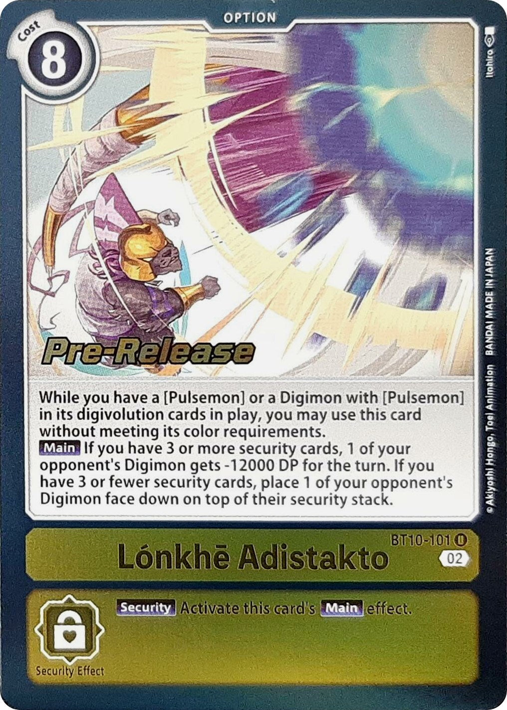 Lonkhe Adistakto [BT10-101] [Xros Encounter Pre-Release Cards] | Mindsight Gaming