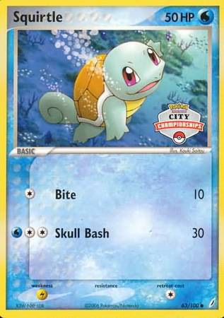 Squirtle (63/100) (City Championship Promo) [EX: Crystal Guardians] | Mindsight Gaming