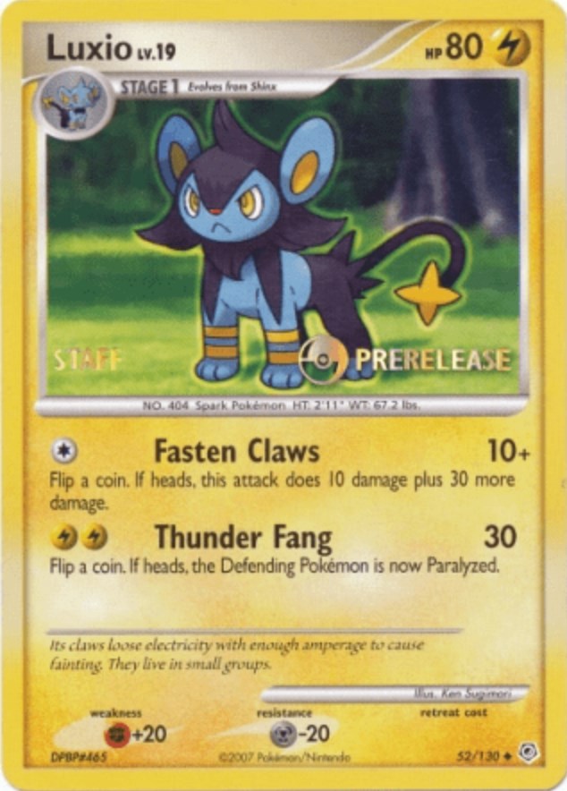 Luxio (52/130) (Prerelease Promo Staff) [Nintendo: Black Star Promos] | Mindsight Gaming