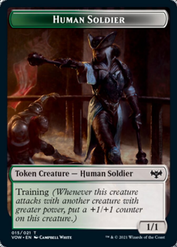 Human (001) // Human Soldier Double-sided Token [Innistrad: Crimson Vow Tokens] | Mindsight Gaming