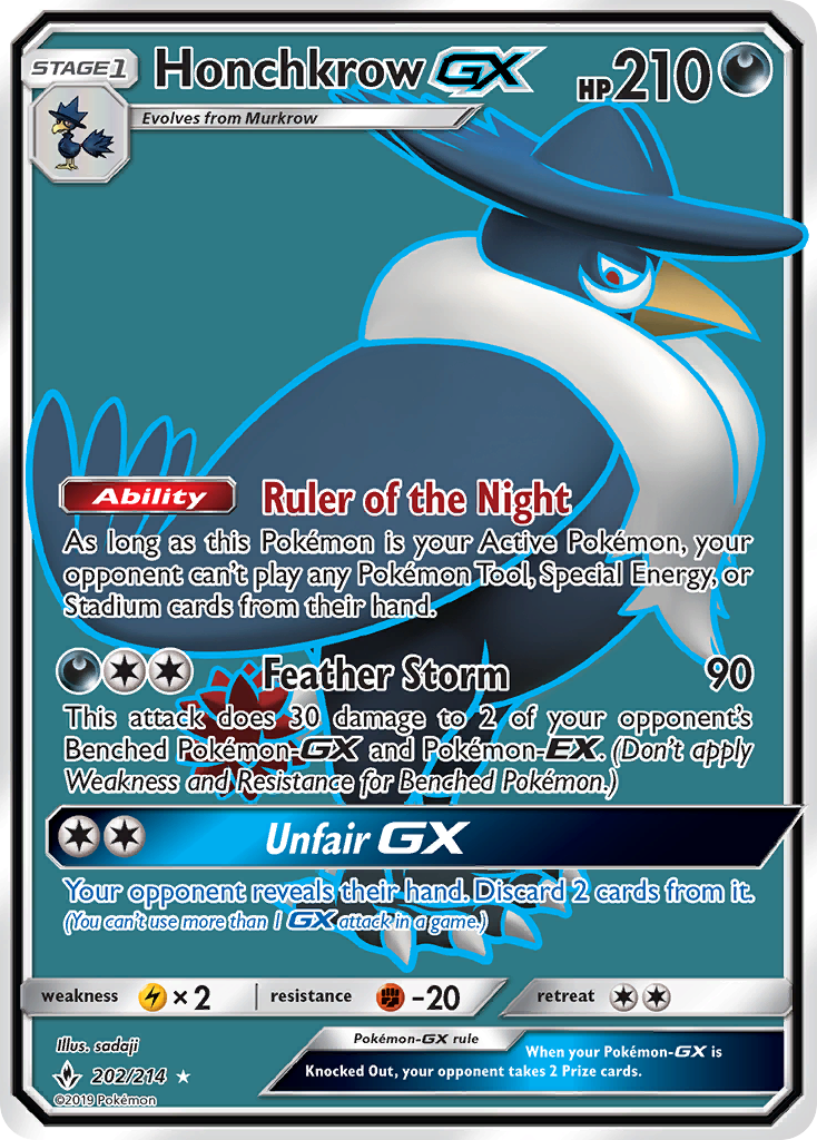 Honchkrow GX (202/214) [Sun & Moon: Unbroken Bonds] | Mindsight Gaming