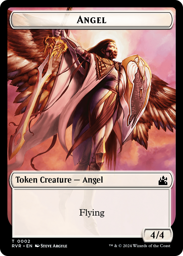 Spirit (0018) // Angel (0002) Double-Sided Token [Ravnica Remastered Tokens] | Mindsight Gaming