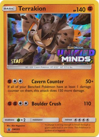 Terrakion (SM205) (Staff Prerelease Promo) [Sun & Moon: Black Star Promos] | Mindsight Gaming