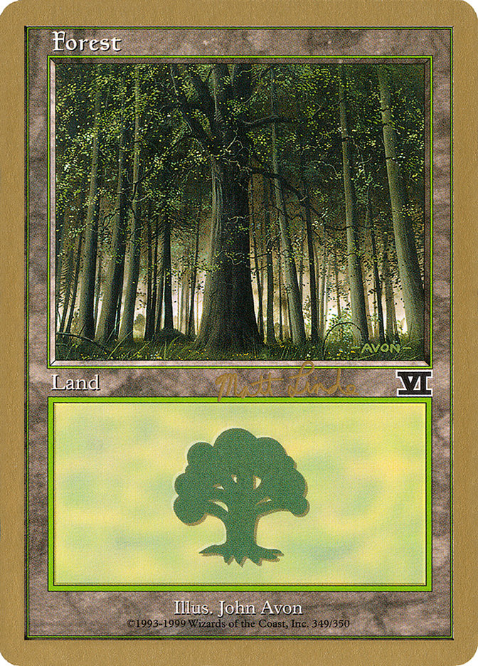 Forest (ml349) (Matt Linde) [World Championship Decks 1999] | Mindsight Gaming