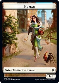 Human // Food (17) Double-sided Token [Throne of Eldraine Tokens] | Mindsight Gaming