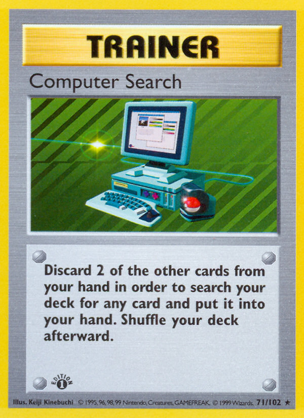 Computer Search (71/102) (Shadowless) [Base Set 1st Edition] | Mindsight Gaming