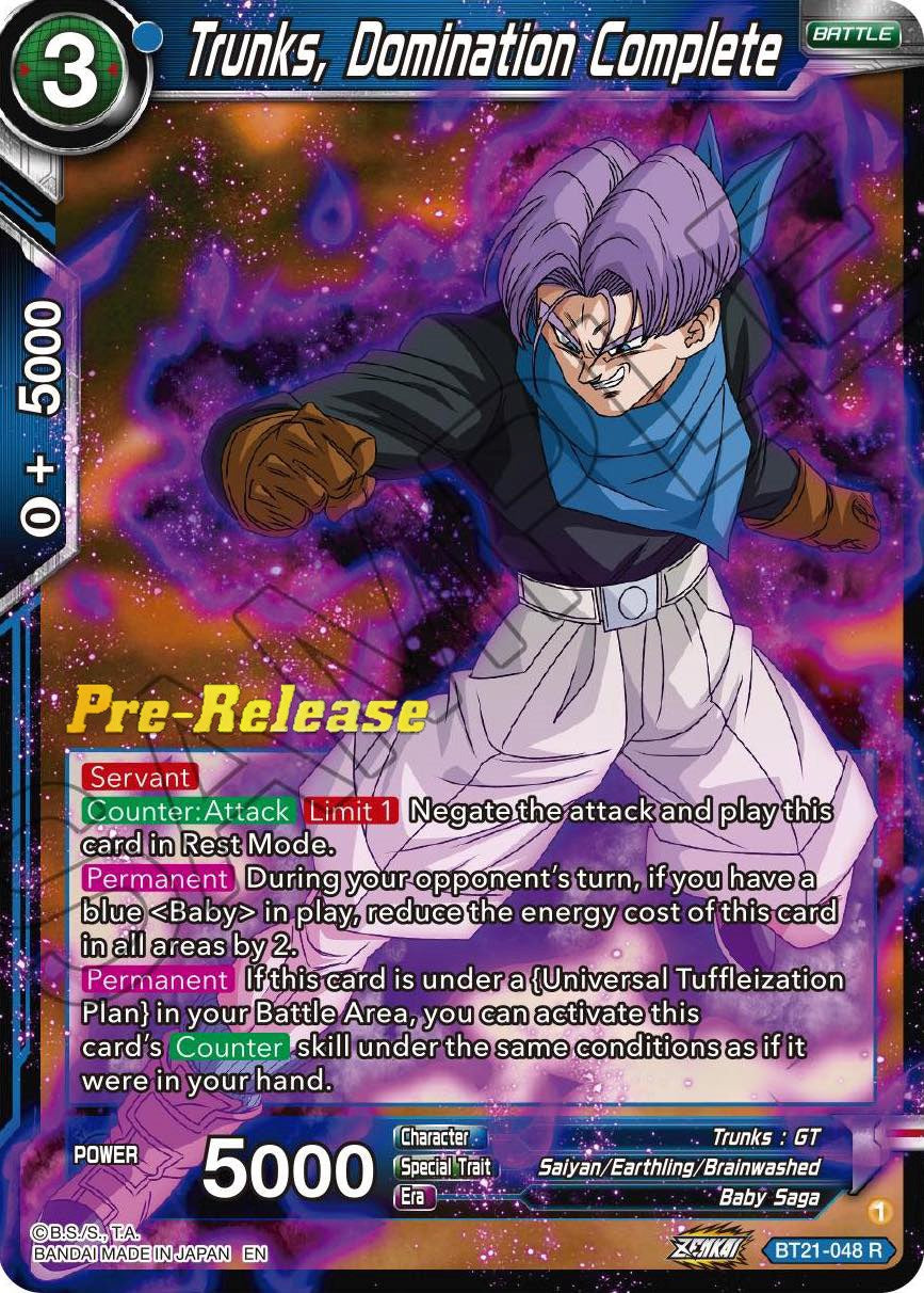 Trunks, Domination Complete (BT21-048) [Wild Resurgence Pre-Release Cards] | Mindsight Gaming