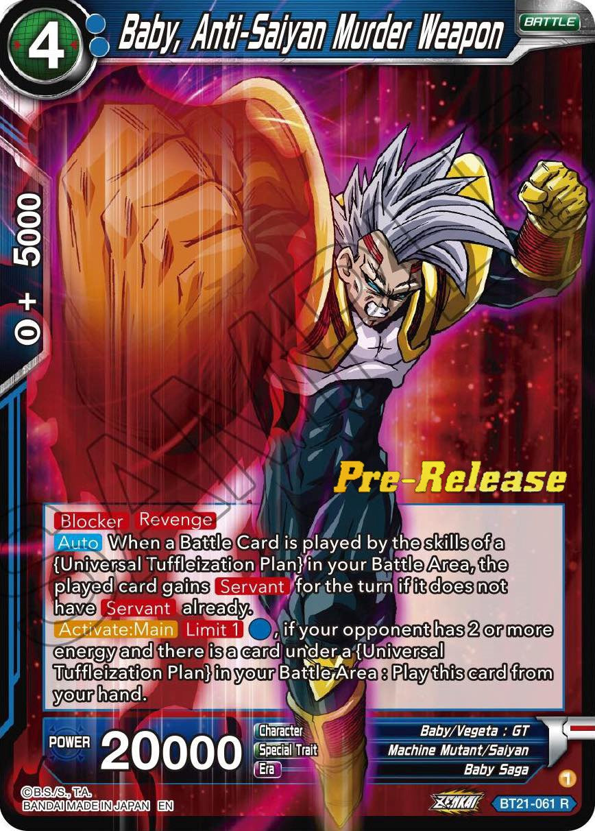 Baby, Anti-Saiyan Murder Weapon (BT21-061) [Wild Resurgence Pre-Release Cards] | Mindsight Gaming