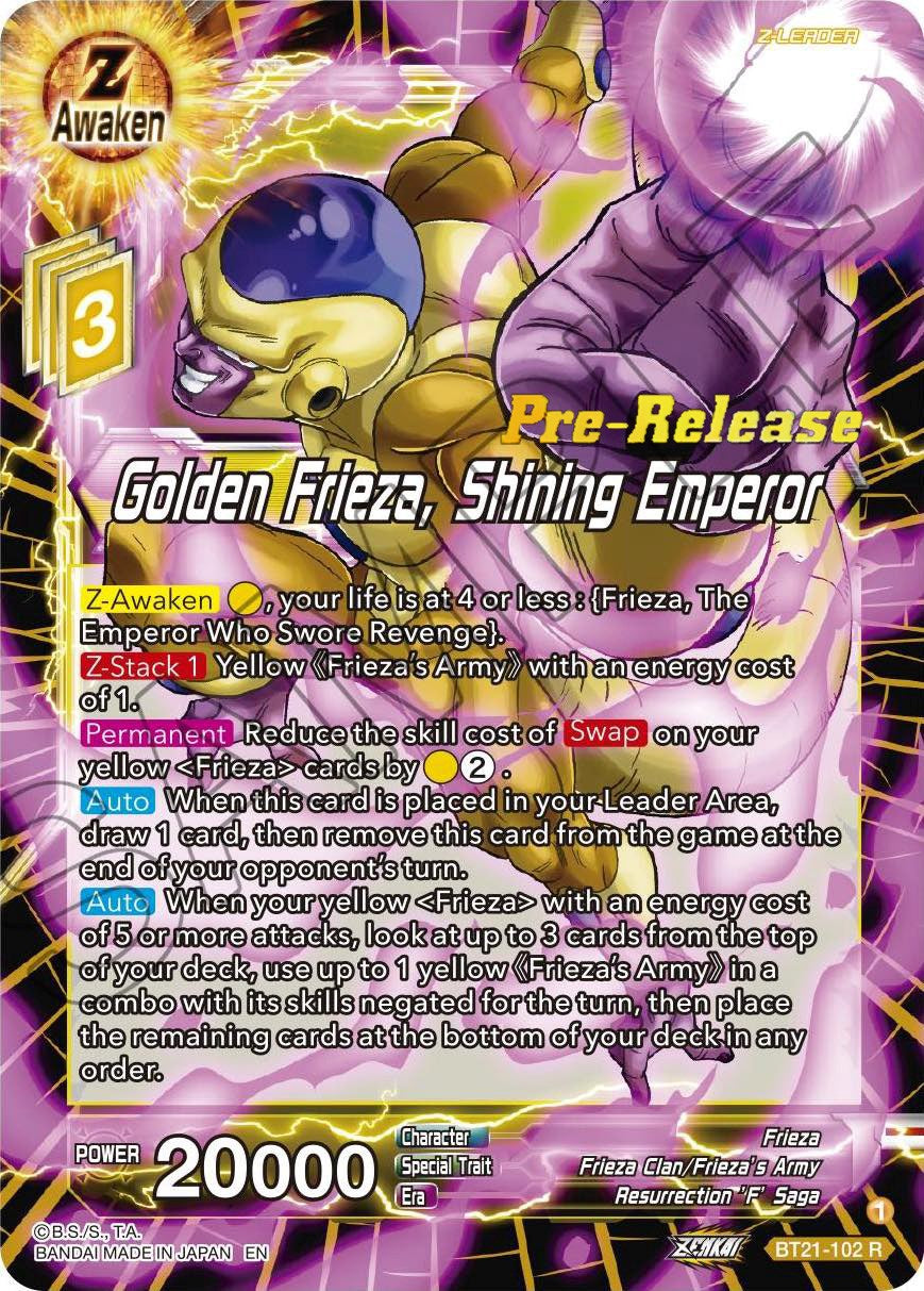 Golden Frieza, Shining Emperor (BT21-102) [Wild Resurgence Pre-Release Cards] | Mindsight Gaming