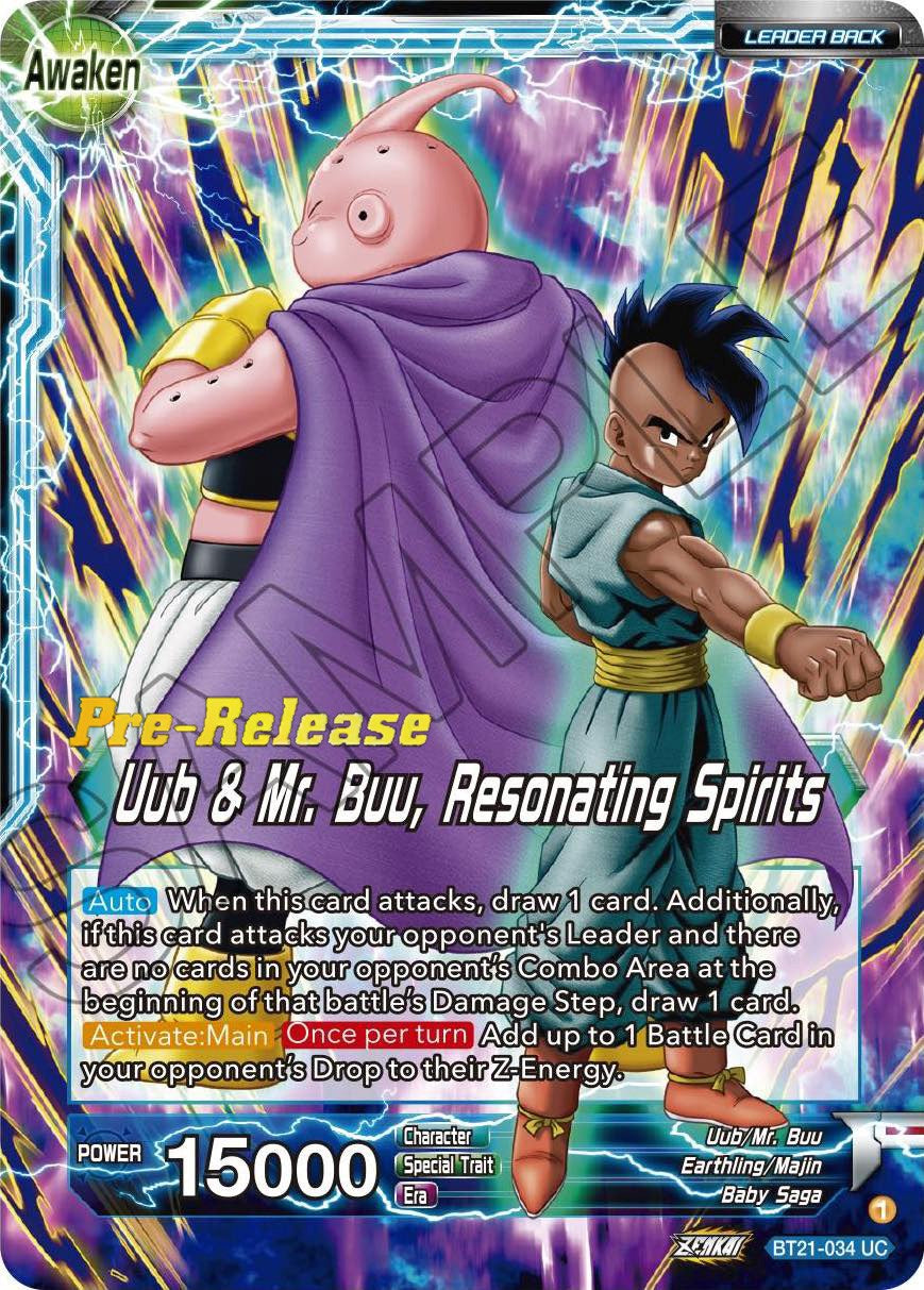 Uub // Uub & Mr. Buu, Resonating Spirits (BT21-034) [Wild Resurgence Pre-Release Cards] | Mindsight Gaming