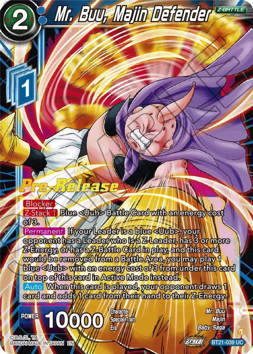 Mr. Buu, Majin Defender (BT21-039) [Wild Resurgence Pre-Release Cards] | Mindsight Gaming